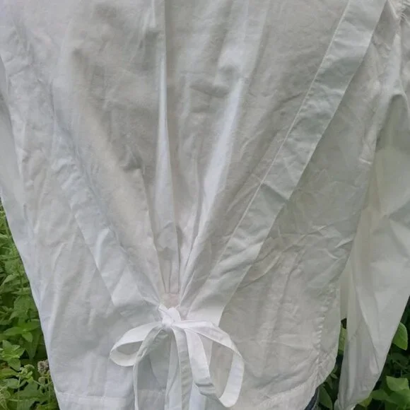 JW Anderson Shirt Embroidered White Designer Vintage Size 6 Crop - Picture 9 of 13